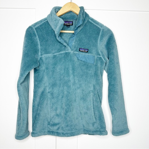 Patagonia Re-Tool Snap-T Polartec Fleece Pullover XS Teal Abalone blue 1/4 warm - Picture 2 of 9
